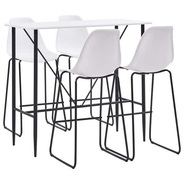  5 Piece Bar Set Plastic White
