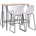 5 Piece Bar Set Plastic White