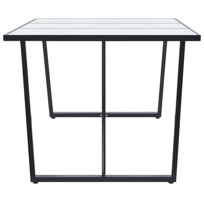 9 Piece Dining Set Black Faux Leather