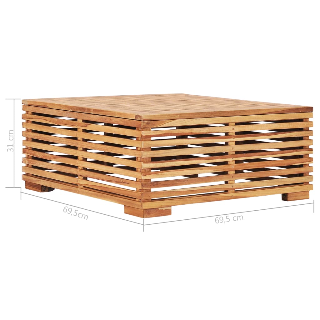 Garden Table 69.5x69.5x31 cm Solid Teak Wood