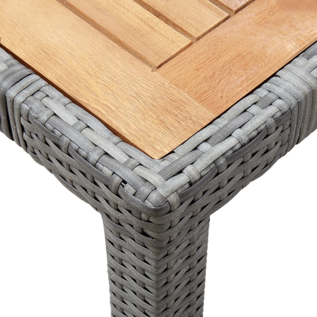 5 Piece Garden Dining Set with Cushions Poly Rattan Grey