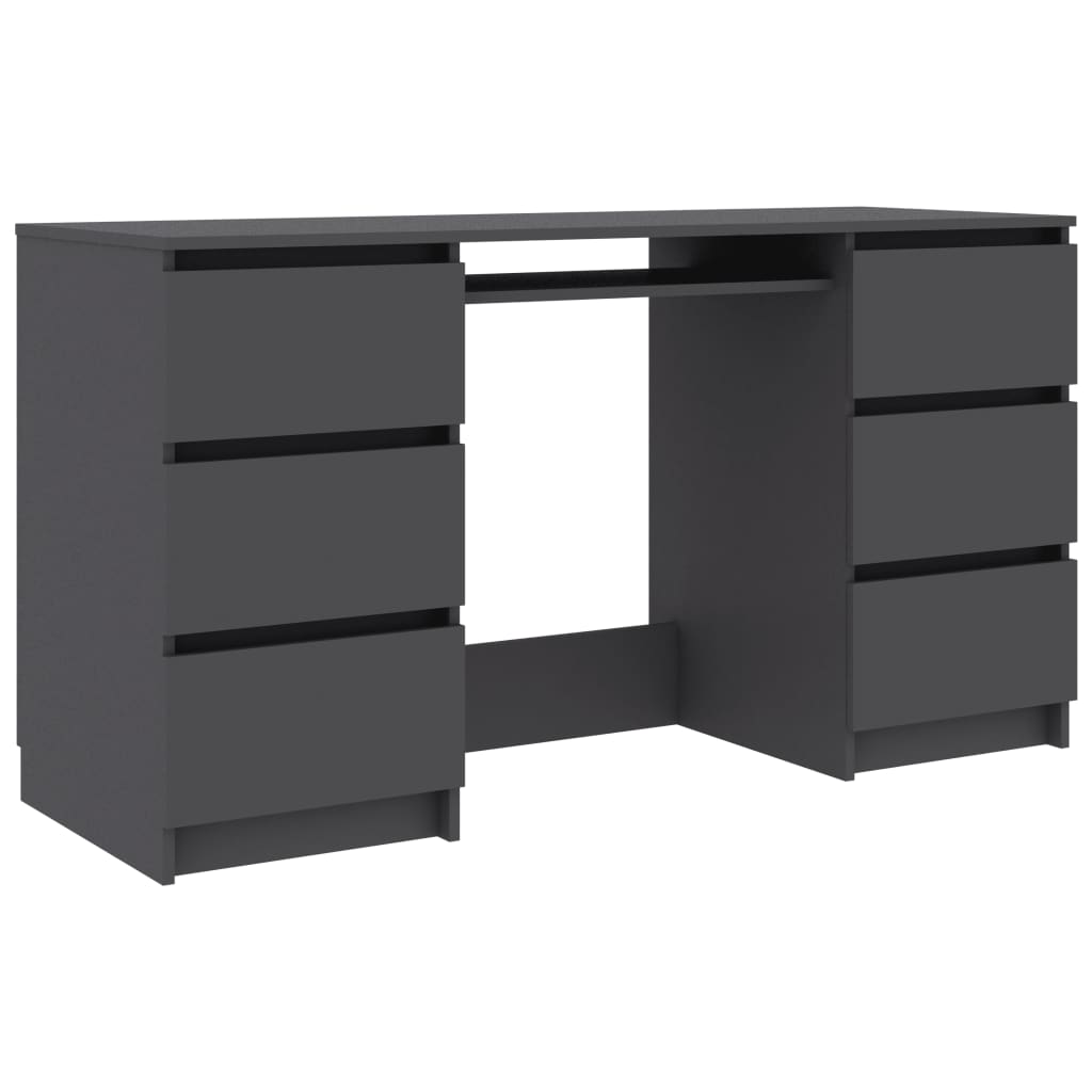 Writing Desk Grey 140x50x77 cm Chipboard
