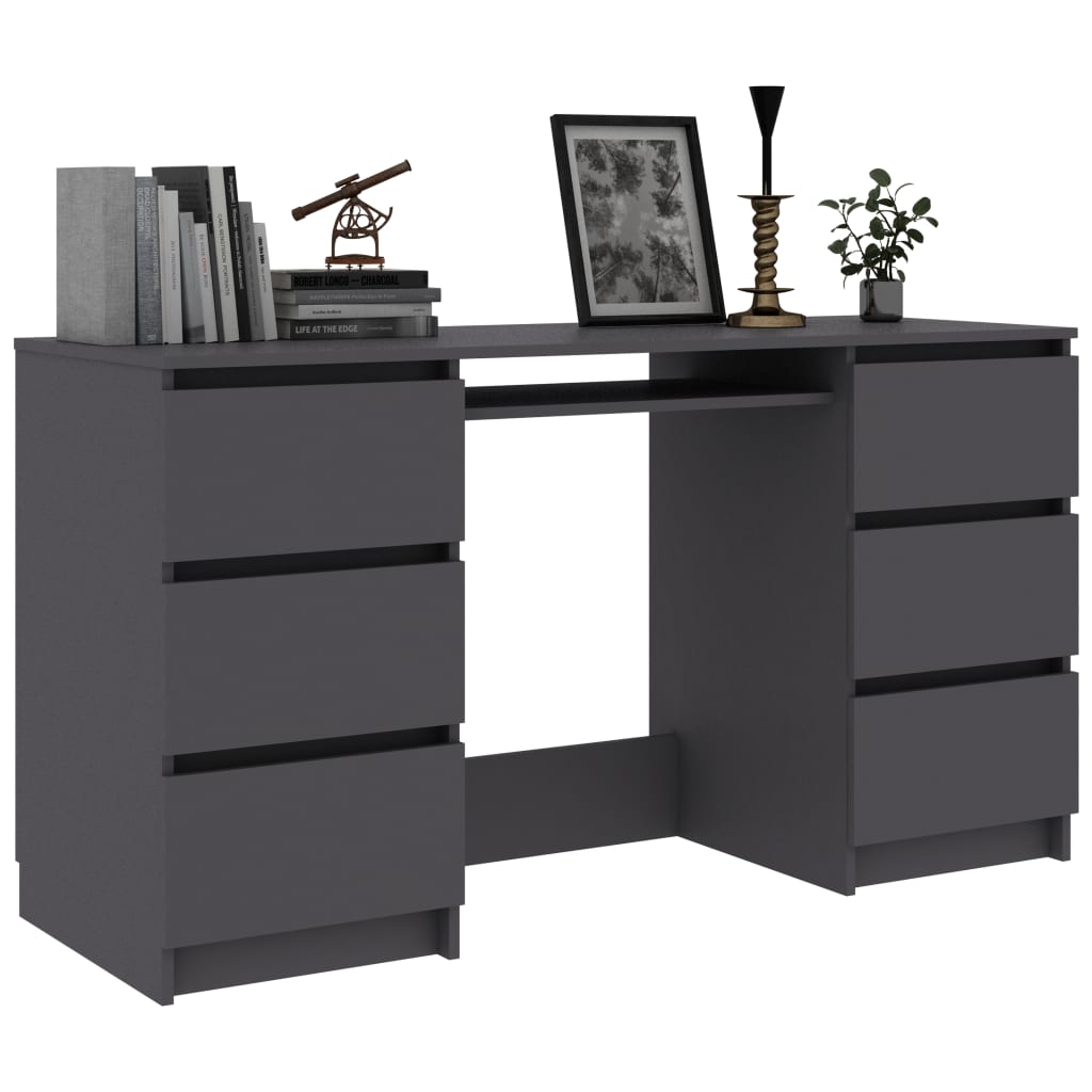 Writing Desk Grey 140x50x77 cm Chipboard