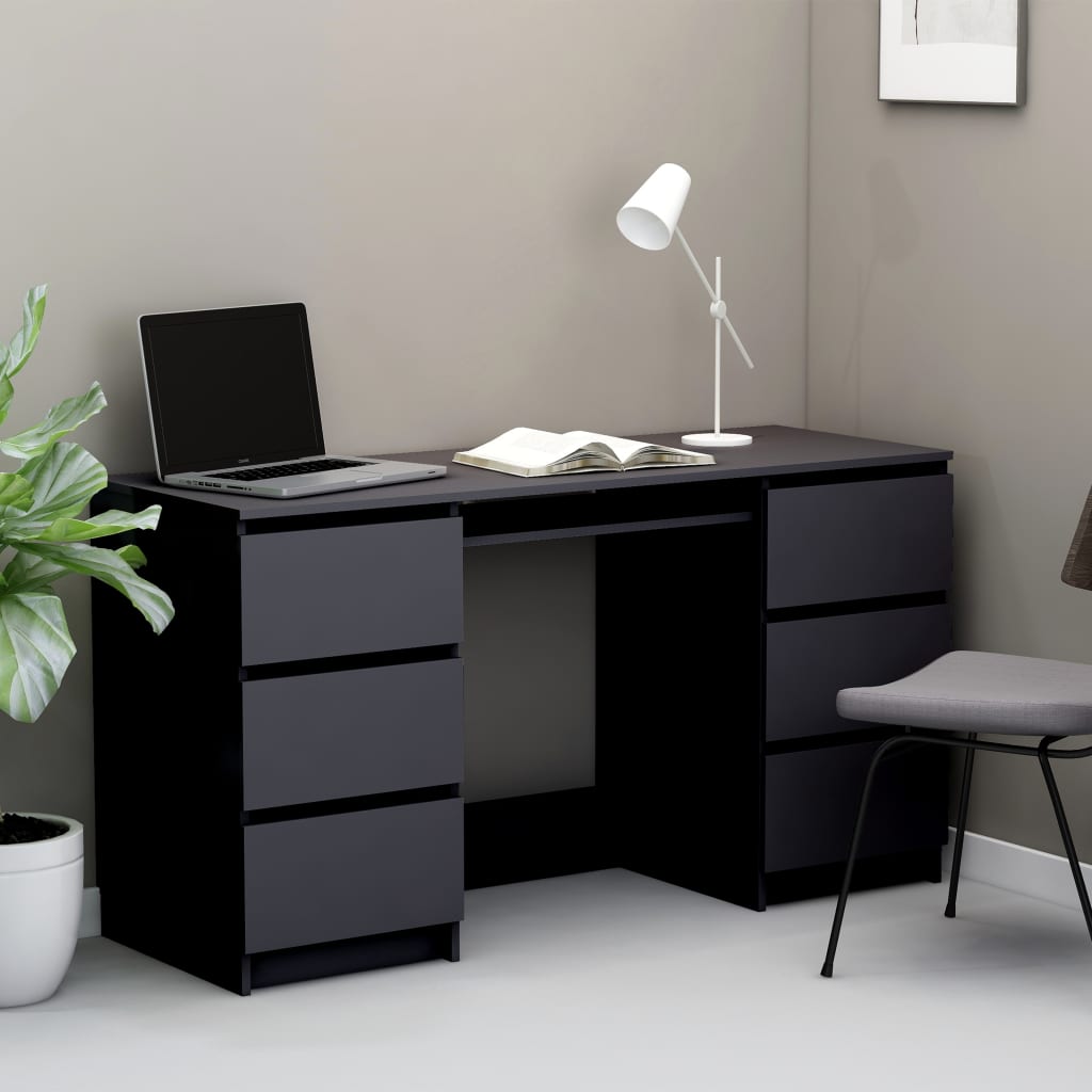 Writing Desk Grey 140x50x77 cm Chipboard