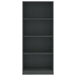 4-Tier Book Cabinet Grey 60x24x142 cm Chipboard