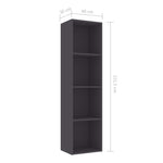 Book Cabinet Grey 40x30x151.5 cm Chipboard
