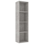Book Cabinet Concrete Grey 40x30x151.5 cm Chipboard
