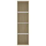 Book Cabinet White and Sonoma Oak 40x30x151.5 cm Chipboard