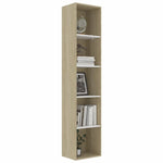 Book Cabinet White and Sonoma Oak 40x30x189 cm Chipboard