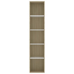 Book Cabinet White and Sonoma Oak 40x30x189 cm Chipboard