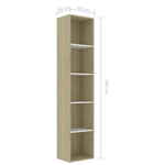 Book Cabinet White and Sonoma Oak 40x30x189 cm Chipboard