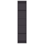 Book Cabinet High Gloss Grey 40x30x189 cm Chipboard