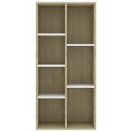 Book Cabinet White and Sonoma Oak 50x25x106 cm Chipboard