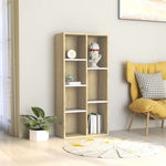 Book Cabinet White and Sonoma Oak 50x25x106 cm Chipboard