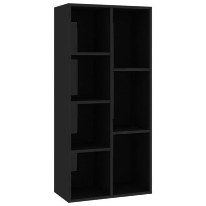Book Cabinet High Gloss Black 50x25x106 cm Chipboard