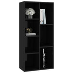 Book Cabinet High Gloss Black 50x25x106 cm Chipboard