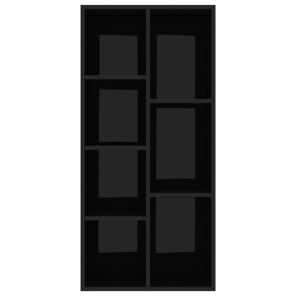 Book Cabinet High Gloss Black 50x25x106 cm Chipboard