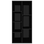 Book Cabinet High Gloss Black 50x25x106 cm Chipboard