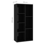 Book Cabinet High Gloss Black 50x25x106 cm Chipboard