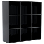 Book Cabinet High Gloss Black 98x30x98 cm Chipboard