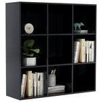 Book Cabinet High Gloss Black 98x30x98 cm Chipboard