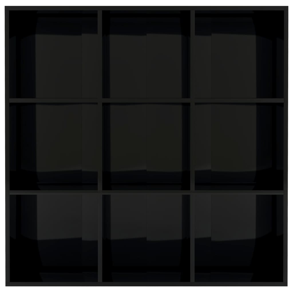 Book Cabinet High Gloss Black 98x30x98 cm Chipboard