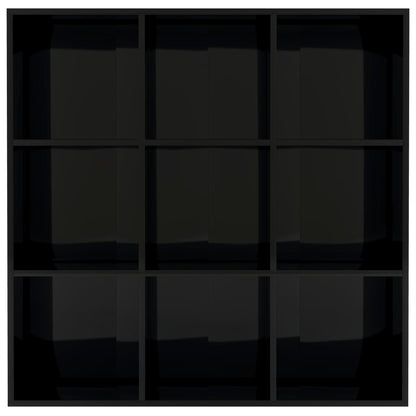 Book Cabinet High Gloss Black 98x30x98 cm Chipboard