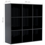 Book Cabinet High Gloss Black 98x30x98 cm Chipboard