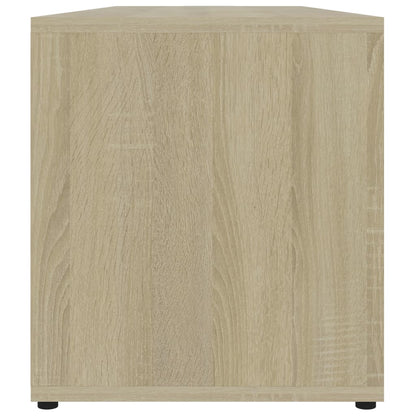 TV Cabinet White and Sonoma Oak 120x34x37 cm Chipboard