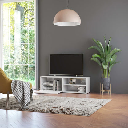 TV Cabinet High Gloss White 120x34x37 cm Chipboard