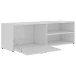 TV Cabinet High Gloss White 120x34x37 cm Chipboard