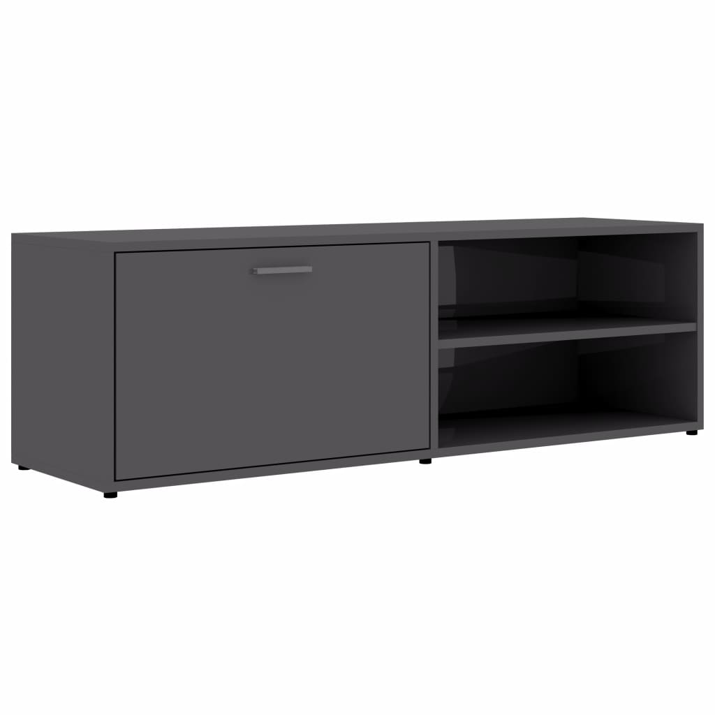 TV Cabinet High Gloss Grey 120x34x37 cm Chipboard