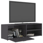 TV Cabinet High Gloss Grey 120x34x37 cm Chipboard