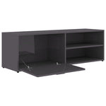 TV Cabinet High Gloss Grey 120x34x37 cm Chipboard