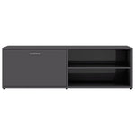 TV Cabinet High Gloss Grey 120x34x37 cm Chipboard