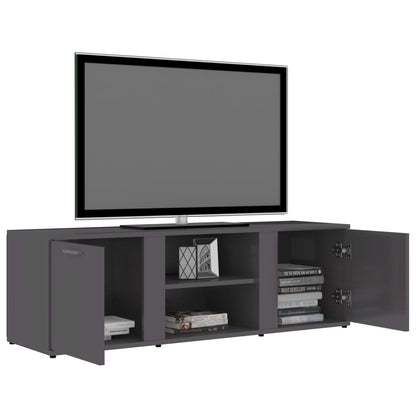TV Cabinet High Gloss Grey 120x34x37 cm Chipboard