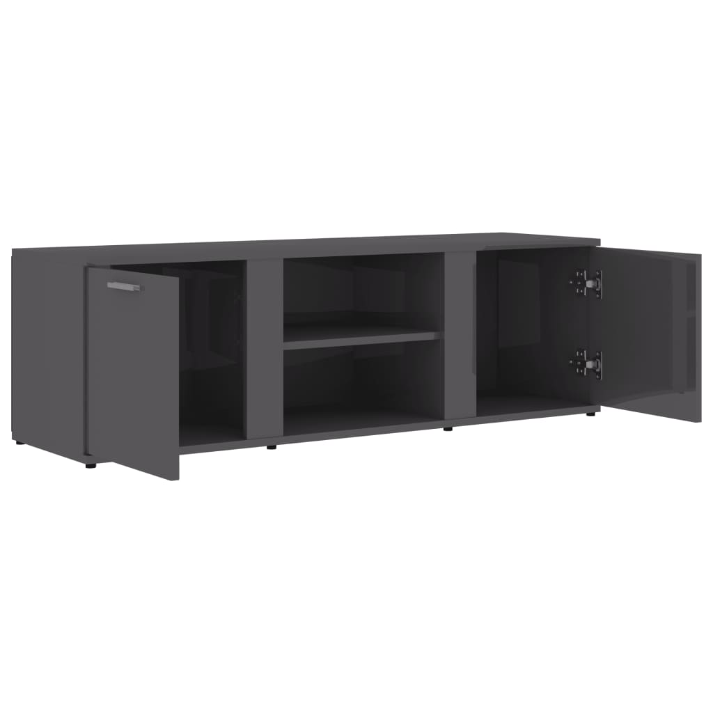 TV Cabinet High Gloss Grey 120x34x37 cm Chipboard