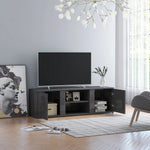 TV Cabinet High Gloss Grey 120x34x37 cm Chipboard