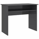 Desk High Gloss Grey 90x50x74 cm Chipboard