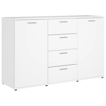 Sideboard High Gloss White 120x35.5x75 cm Chipboard