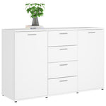 Sideboard High Gloss White 120x35.5x75 cm Chipboard