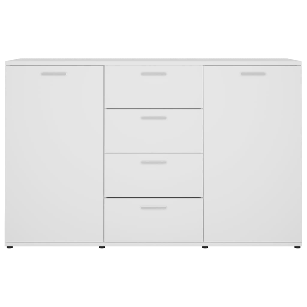 Sideboard High Gloss White 120x35.5x75 cm Chipboard