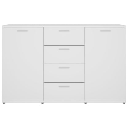 Sideboard High Gloss White 120x35.5x75 cm Chipboard