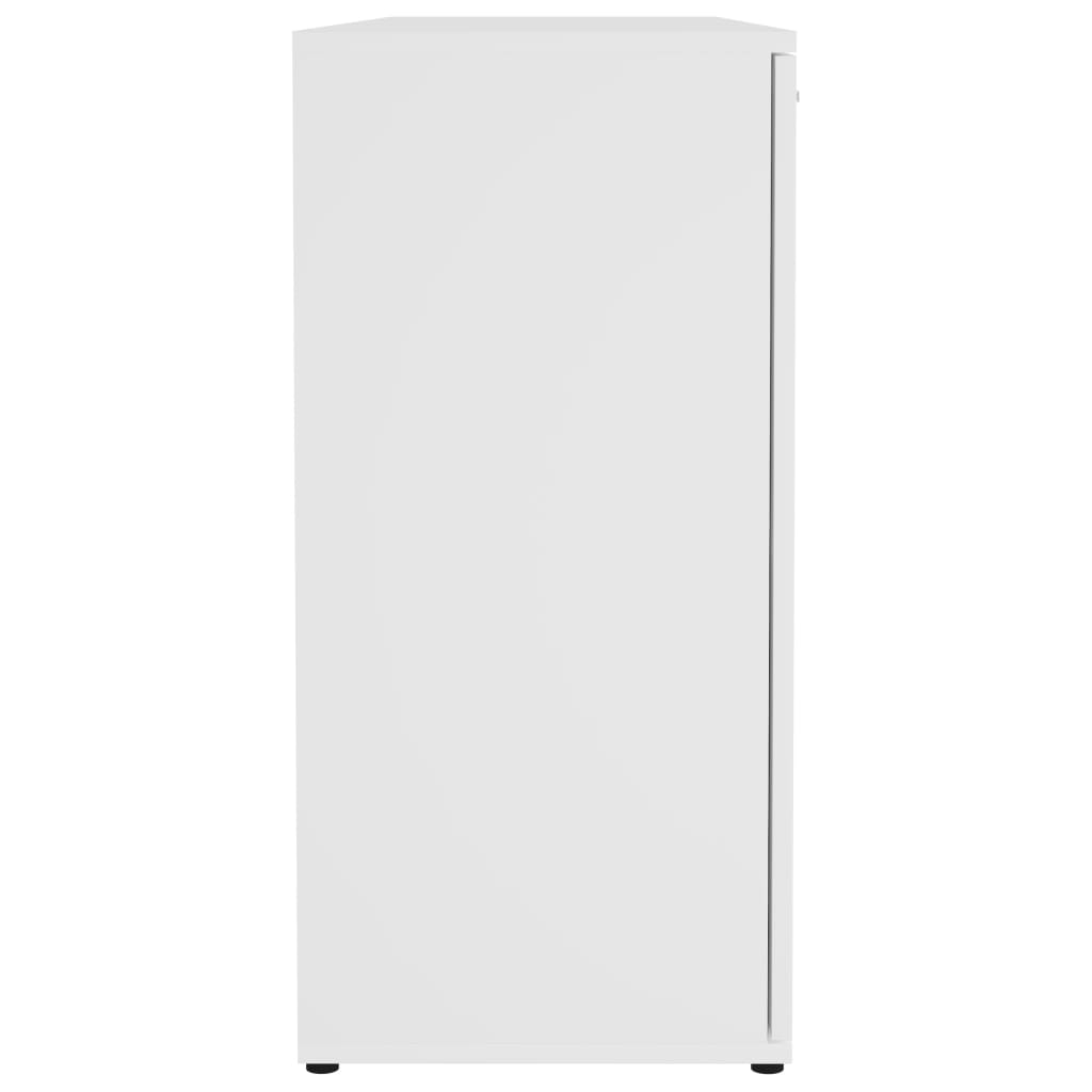 Sideboard High Gloss White 120x35.5x75 cm Chipboard