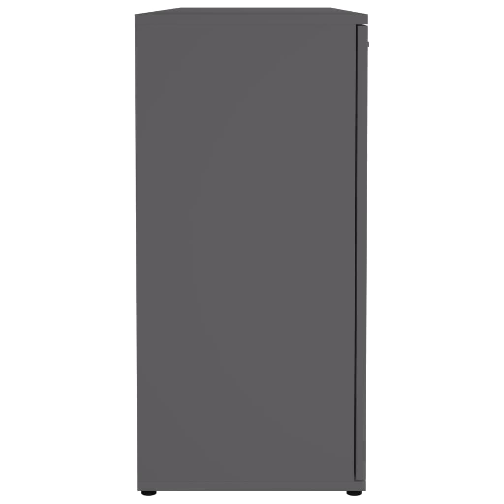 Sideboard High Gloss Grey 120x35.5x75 cm Chipboard
