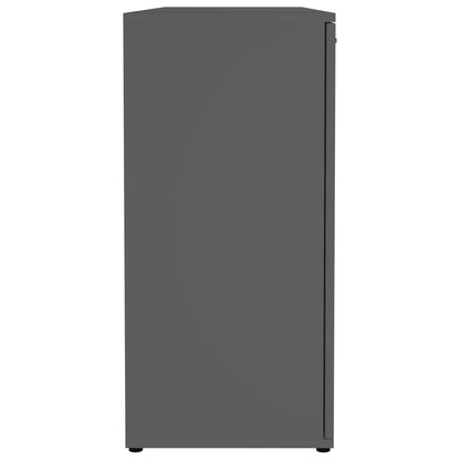 Sideboard High Gloss Grey 120x35.5x75 cm Chipboard