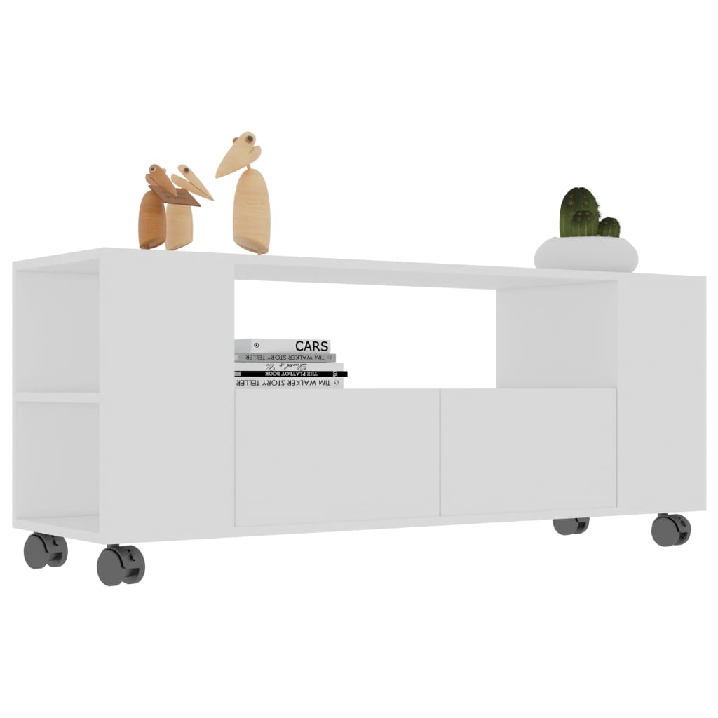 TV Cabinet White 120x35x43 cm Chipboard
