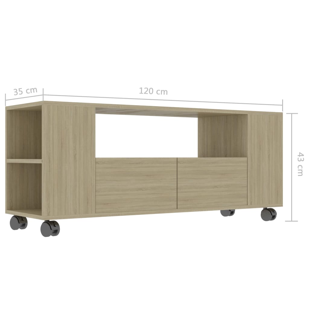 TV Cabinet Sonoma Oak 120x35x43 cm Chipboard