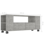 TV Cabinet Concrete Grey 120x35x43 cm Chipboard