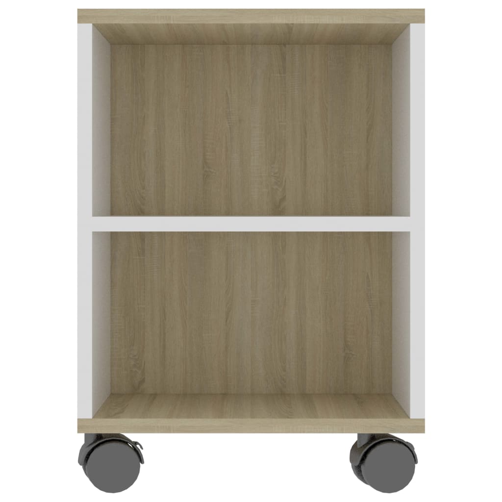 TV Cabinet White and Sonoma Oak 120x35x43 cm Chipboard